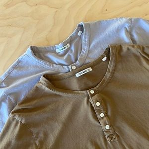 Lot of 2 Buck Mason Henley T-shirt’s